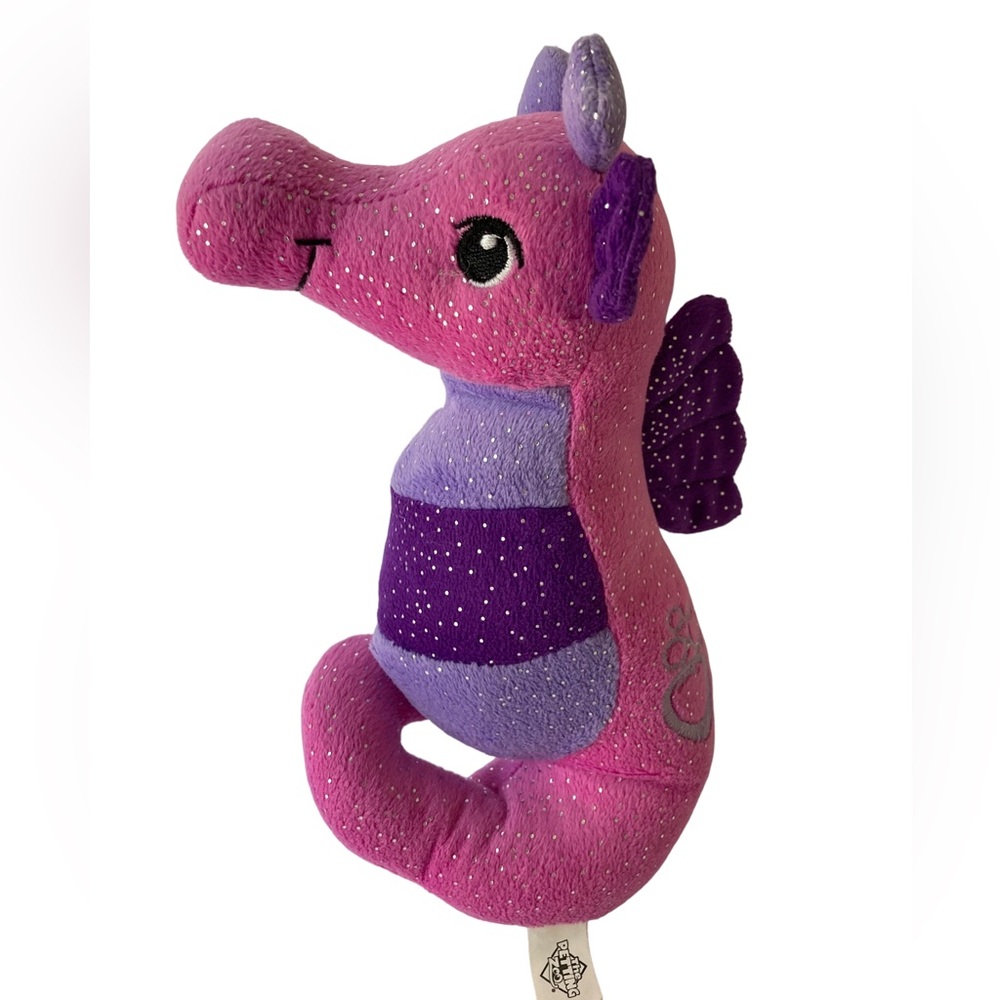 The Petting Zoo Seahorse Pink Purple Sparkle 8.5" Stuffed Animal Plush Toy 2012